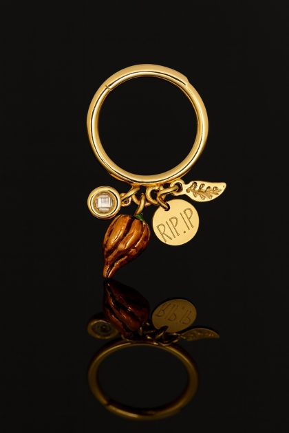 ANELLO CON CIONDOLO ARANCIONE COD. BZRIPAN001