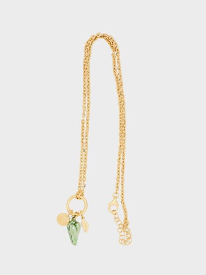 NECKLACE WITH GREEN PENDANT COD. RIPCL09-5
