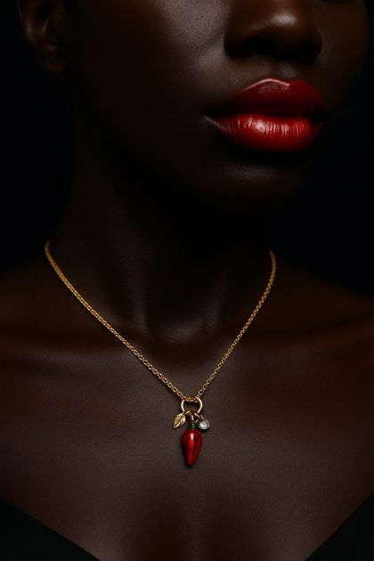NECKLACE WITH RED PENDANT COD. RIPCL09-4