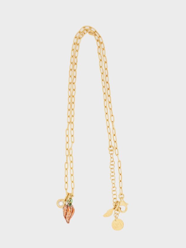 NECKLACE WITH ORANGE PENDANT COD. BZ.RIPCL10