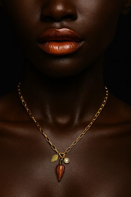 NECKLACE WITH ORANGE PENDANT COD. BZ.RIPCL10