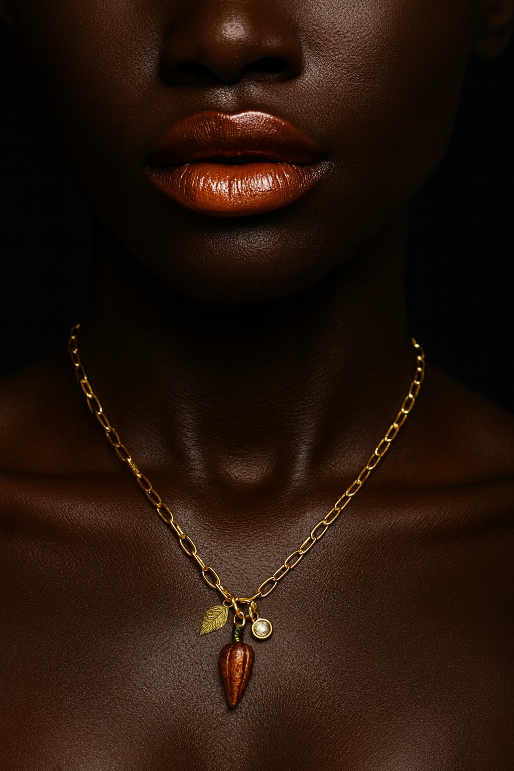 NECKLACE WITH ORANGE PENDANT COD. BZ.RIPCL10