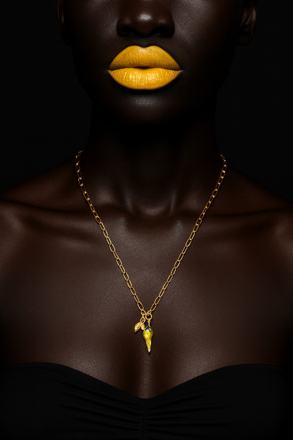 NECKLACE WITH YELLOW PENDANT COD. BZ.RIPCL10