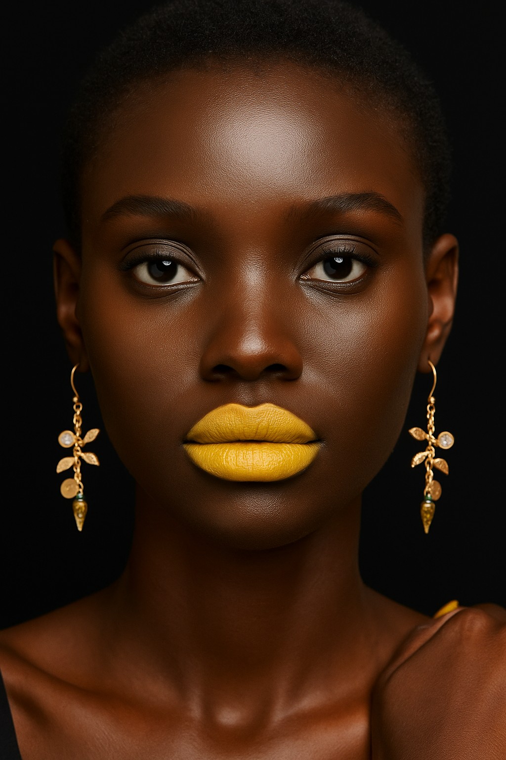 ORECCHINI CON CIONDOLO GIALLO COD. BZ.RIPOR007