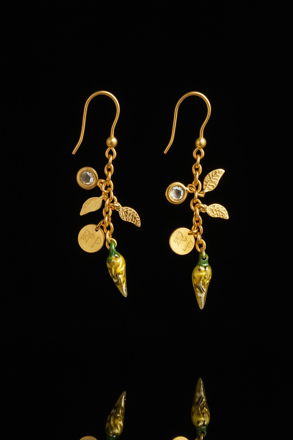 ORECCHINI CON CIONDOLO GIALLO COD. BZ.RIPOR007 - immagine 5