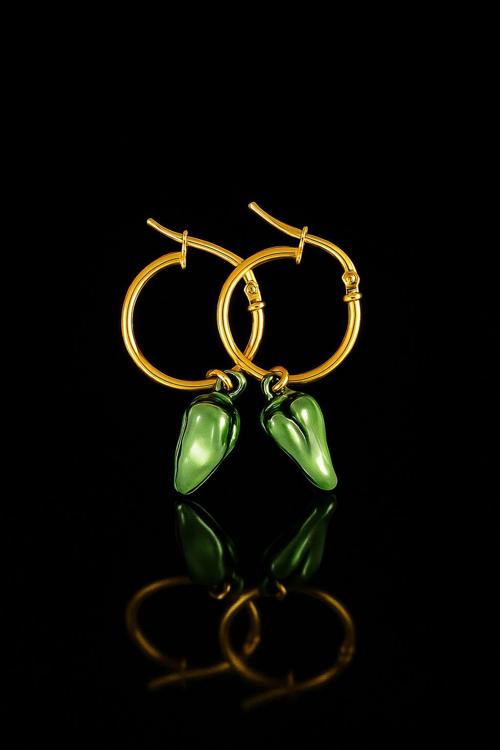 ORECCHINI CON CIONDOLO VERDE COD. BZ.RIPOR008