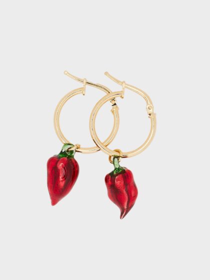 ORECCHINI CON CIONDOLO ROSSO COD. BZ.RIPOR008