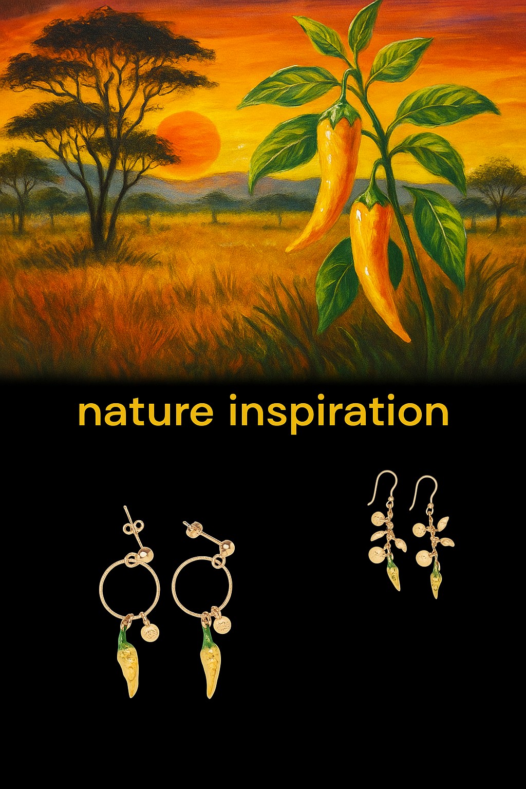 ORECCHINI CON CIONDOLO GIALLO COD. BZ.RIPOR007 - immagine 2