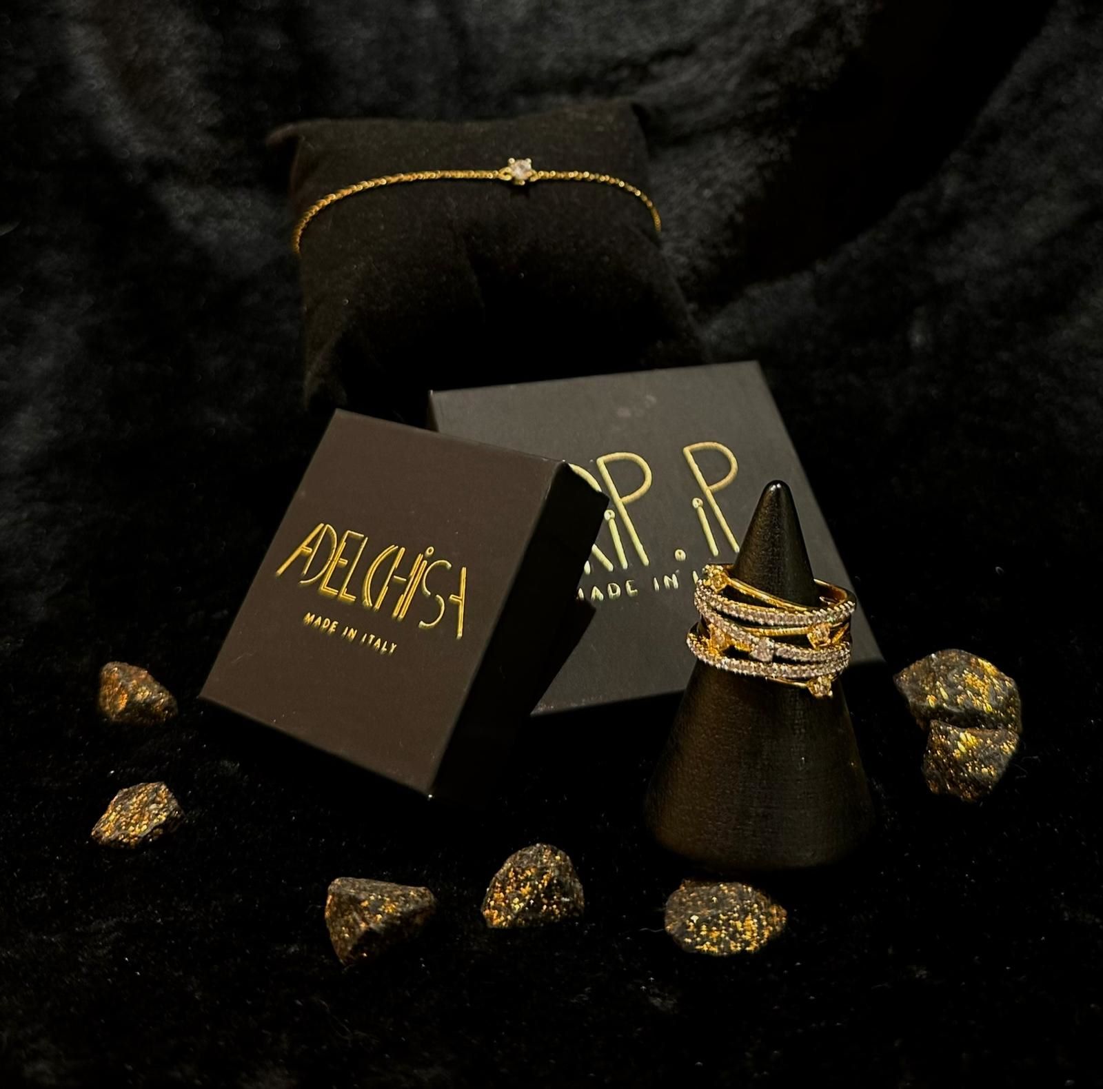 LINEA VELTHURA - ANELLO CON ZIRCONI SWAROSKI - ETRUSCA SELVAGGIA