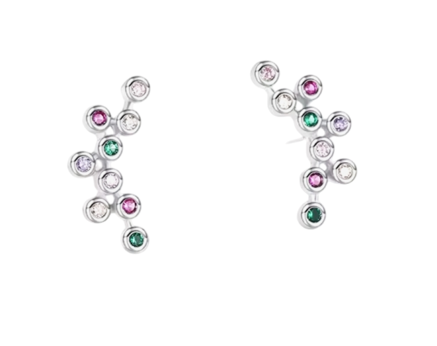 LINEA HAPPY - ORECCHINI CON ZIRCONI MULTICOLOR SWAROSKI - SEVEN SENSE CONCEPT - immagine 2