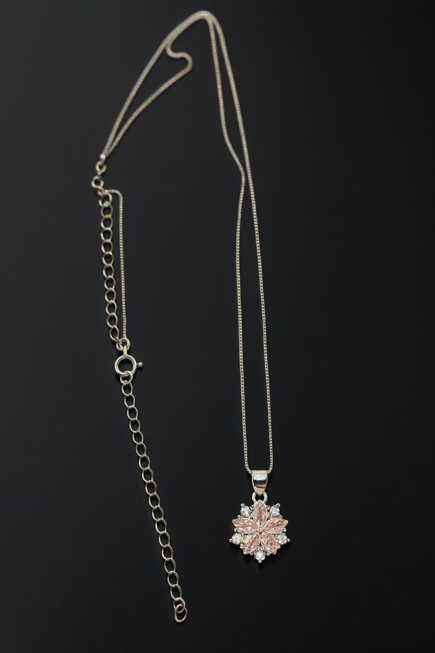 LINEA FLOWERS - COLLANA CON CIONDOLO ROSA