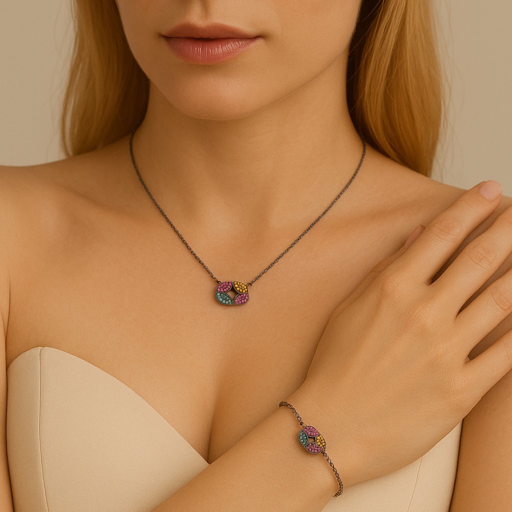 LINEA GEOMETRIX - SET COLLANA E BRACCIALE - immagine 2