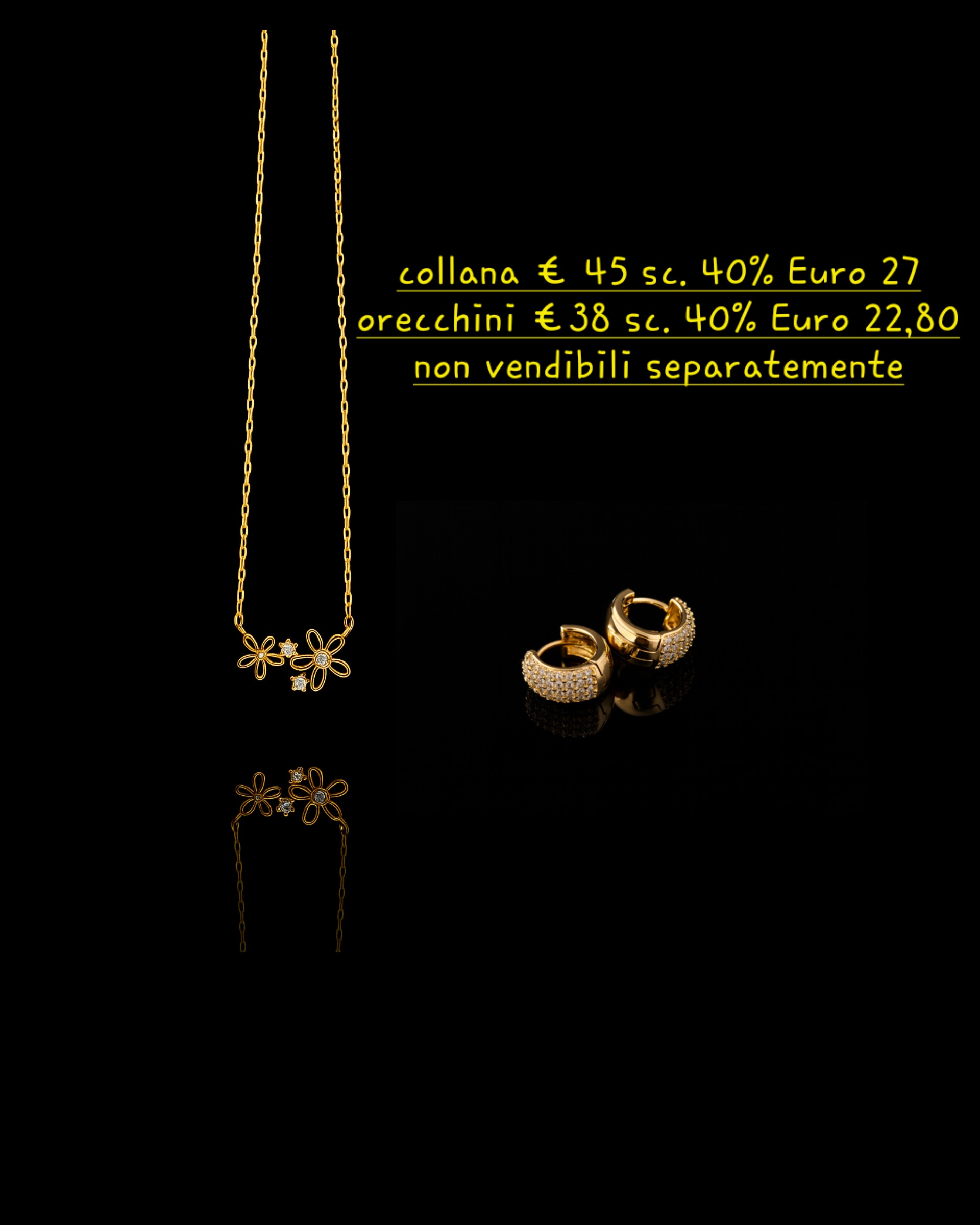 PROMO - COLLANA PUNTO LUCE E ORECCHINI